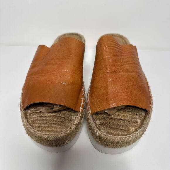 Penelope Chilvers Leather Platform Sandals Slides Espadrille Chunky Brown 41 10 - Picture 4 of 7
